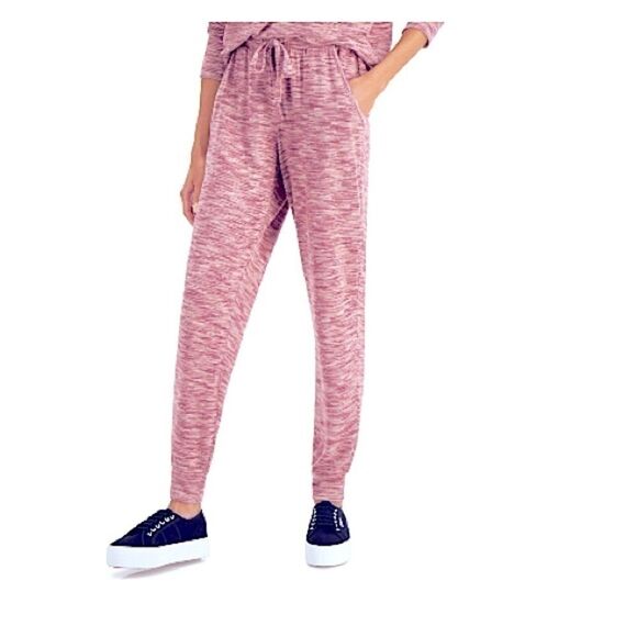 New HIPPIE ROSE Juniors' Hacci Knit Jogger Pants sweater berry spacedye S - Picture 1 of 5